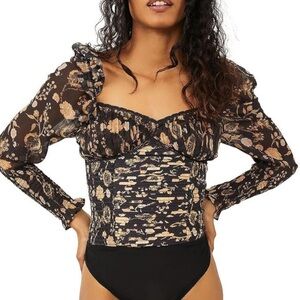 Free People Brunch Date Bodysuit MEDIUM